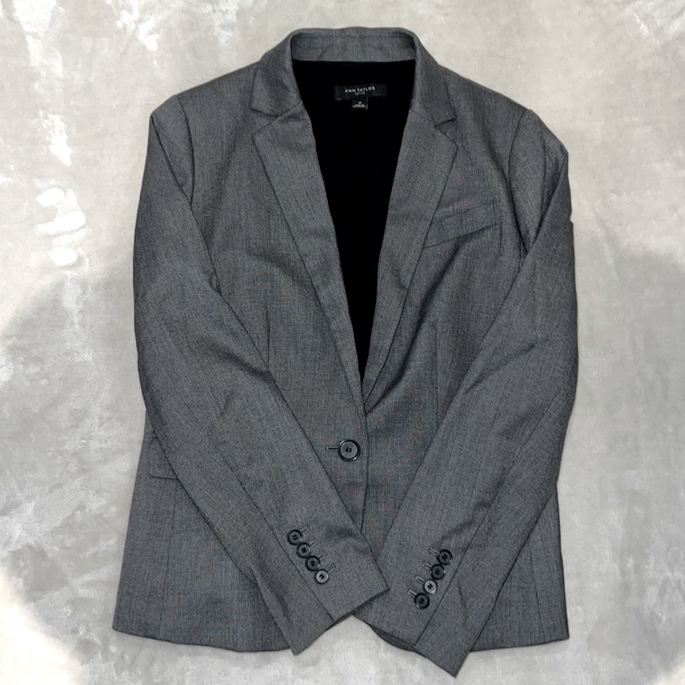 Ann Taylor Blazer | Charcoal Gray | Size 4 Petite